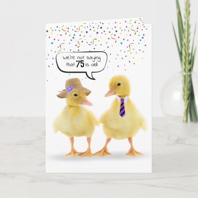 Carte 75e Humour d'anniversaire avec des colliers (Devant)