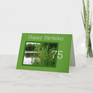 Carte 75e Joyeux Tails de chats d'anniversaire sur l'éta