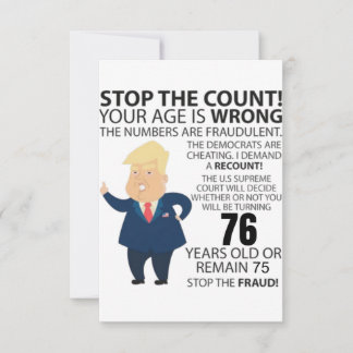Carte 76 ans Trump heureux anniversaire présent drôle