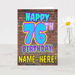Carte 76e anniversaire - Amusant, Graffiti urbain inspir
