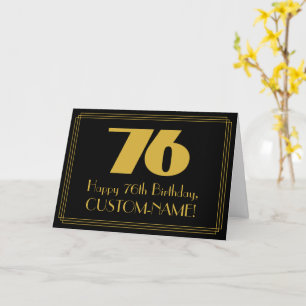 Carte 76e anniversaire : Art Déco Inspiré Look "76" & No