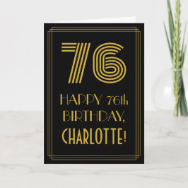 Carte 76e anniversaire : Art Déco Inspiré Look "76" & No