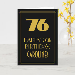 Carte 76e anniversaire - Art Déco Inspiré Look "76" & No