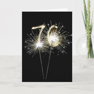 Carte 76e anniversaire Sparklers en noir