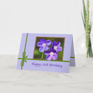 Carte 76e Birthday Card avec Purple Violas