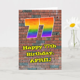 Carte 77e anniversaire : Arc en ciel inspiré par les gra