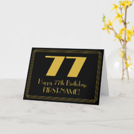 Carte 77e anniversaire : Art Déco Inspiré Look "77" & No