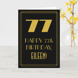 Carte 77e anniversaire ~ Art Déco Inspiré Look "77" & No