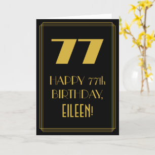 Carte 77e anniversaire ~ Art Déco Inspiré Look "77" & No