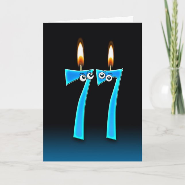 Carte 77e anniversaire bougies (Devant)