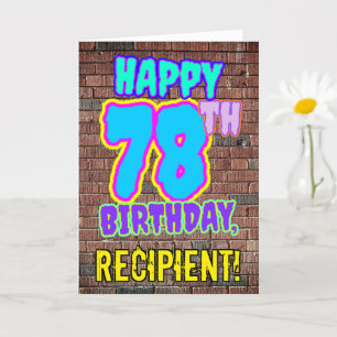 Carte 78e anniversaire - Amusant, Graffiti urbain inspir