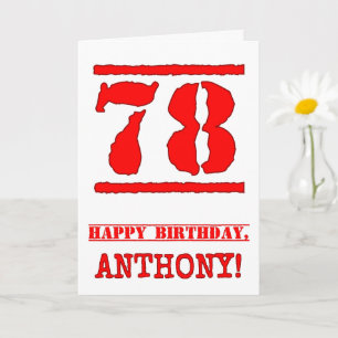 Carte 78e anniversaire : Amusant, Timbre en caoutchouc r