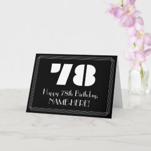 Carte 78e anniversaire : Art Déco Inspiré Look "78" & No