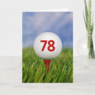 Carte 78e anniversaire Golf Ball on Red Tee