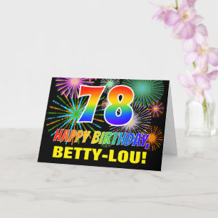 Carte 78e anniversaire : Gras, Amusants, Feu d'artifice,