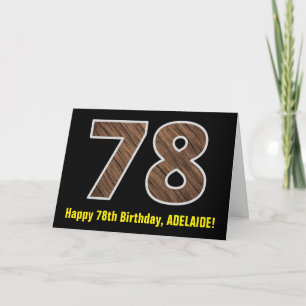 Carte 78e anniversaire : Nom + Faux Motif de grains de b
