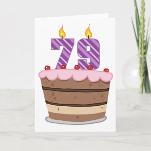 Carte 79 ans sur le gâteau d'anniversaire