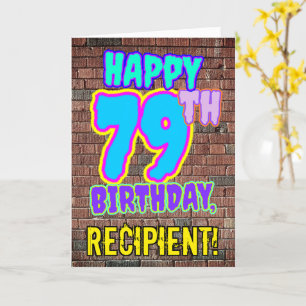 Carte 79e anniversaire - Amusant, Graffiti urbain inspir
