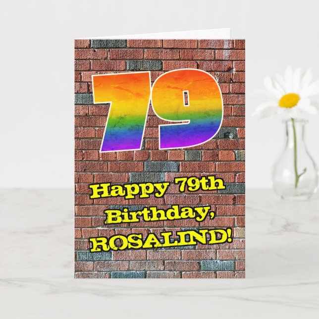 Carte 79e anniversaire : Arc en ciel inspiré par les gra (Petite plante)