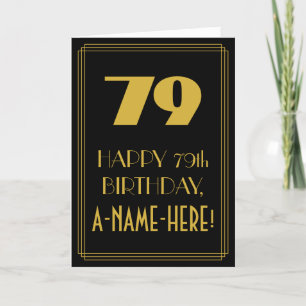 Carte 79e anniversaire ~ Art Déco Inspiré Look "79" & No