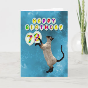 Carte 79e anniversaire avec chats siamois