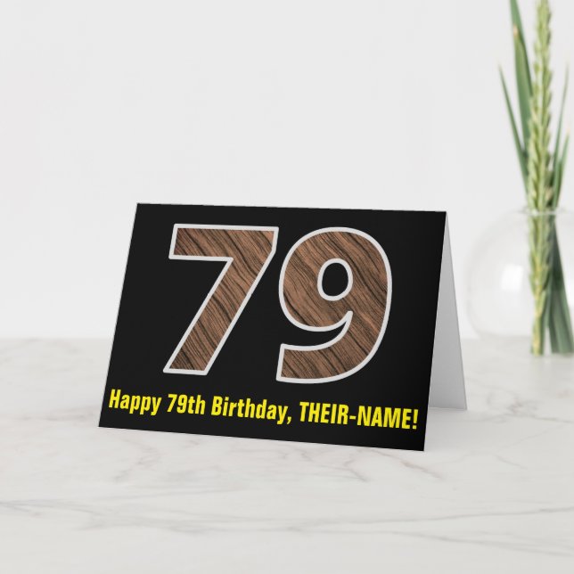 Carte 79e anniversaire : Nom + Faux Motif de grains de b (Devant)