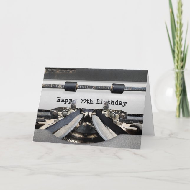 Carte 79e anniversaire Retro Typewriter (Devant)