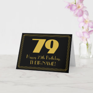 Carte 79e Anniversaire : Vue inspirée d'Art Déco "79" & 