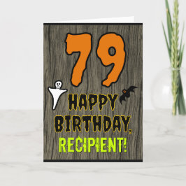 Carte 79e Birthday: Spooky Halloween Theme, nom de Custo