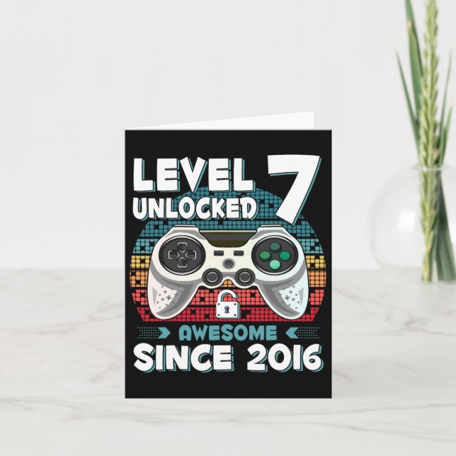Carte 7 ans Fils Anniversaire Garçon Amusant Joueur 7e 7 (Devant)