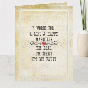 Carte 7 Mots Pour Un Mariage Long Et Heureux