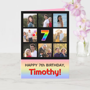 Carte 7e anniversaire : Arc en ciel amusant #, photos pe
