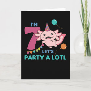 Carte 7e anniversaire Axolotl Sept ans douces Axolotls