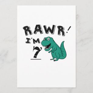 Carte 7e anniversaire Dinosaur cadeau pour les garçons d