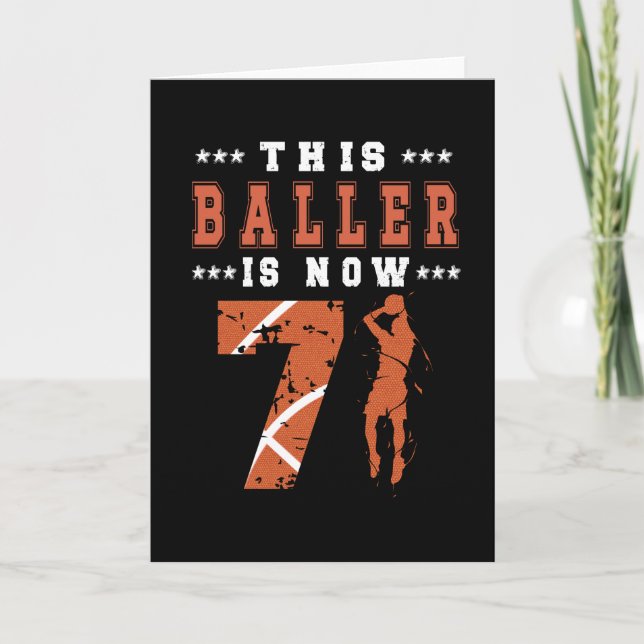 Carte 7e anniversaire Gift Basketball Joueur 7 ans Garço (Devant)