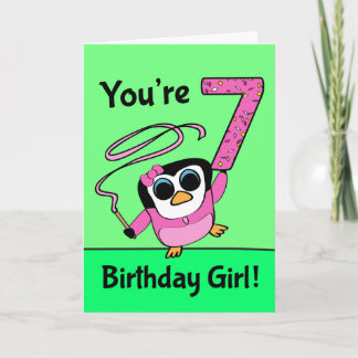 Carte 7e anniversaire - Gymnast Penguin
