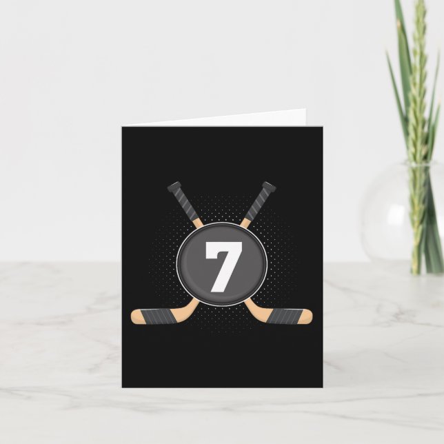 Carte 7e anniversaire Hockey sur glace 7 ans Anniversair (Devant)