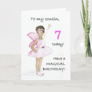 Carte 7e anniversaire pour un Cousin - Fée noire