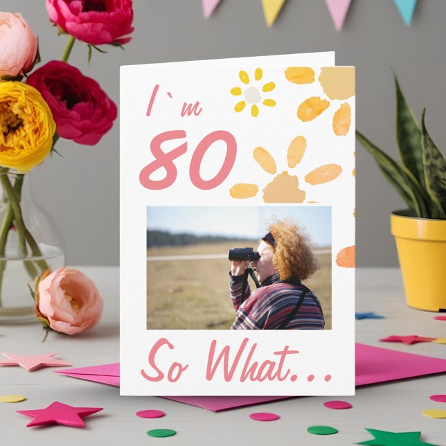 Carte 80 Alors, quelle drôle de citation de la photo flo (Créateur téléchargé)