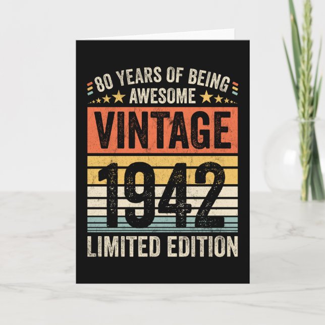 Carte 80 Ans D'Être Vintage 1942 (Devant)