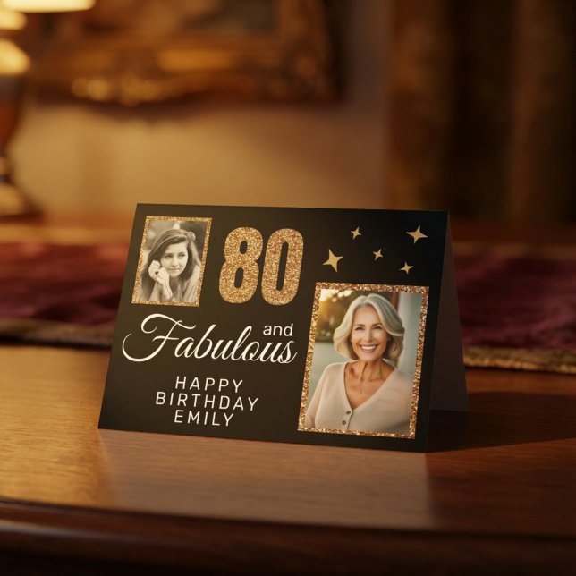 Carte 80 et Fabulous Gold Parties scintillant 2 Photo 80 (Créateur téléchargé)