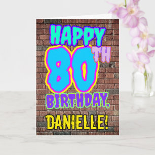 Carte 80e anniversaire - Amusant, Graffiti urbain inspir