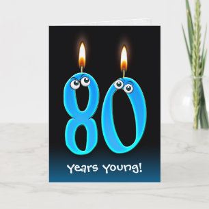 Carte 80e anniversaire bougies avec boules