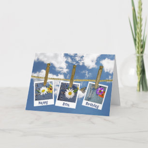 Carte 80e anniversaire de marguerites