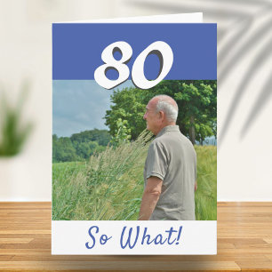 Carte 80e anniversaire drôle photo positive personnalisé