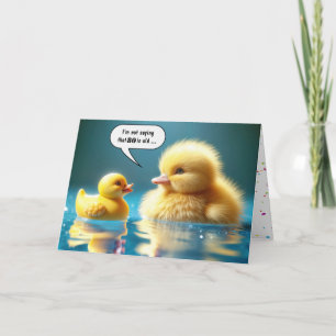 Carte 80e anniversaire Jaune Canard Jaune Avec Canard