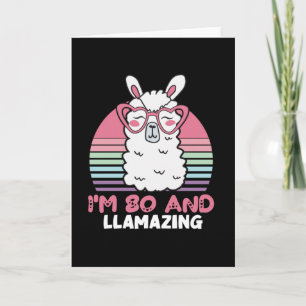 Carte 80e anniversaire Llamazing Llama 80 ans Anniversai