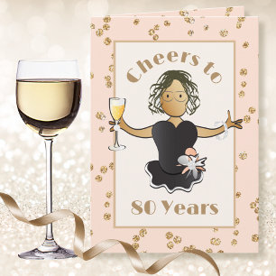 Carte 80e anniversaire mignon Cheers à 80 Étincelle