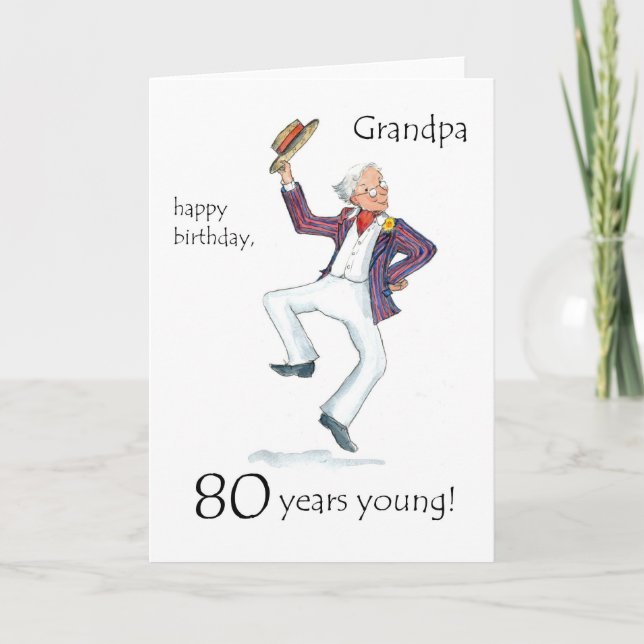 Carte 80e anniversaire pour un grand-père (Devant)