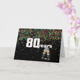 Carte 80e anniversaire toast en confetti